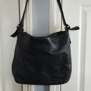 Tignanello Black Pebble Leather Shoulder Bag